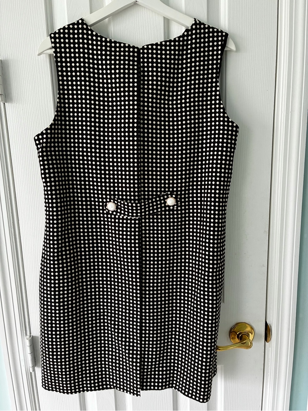 Aryeh Black and White Polka Dot Sleeveless Shift Dress
